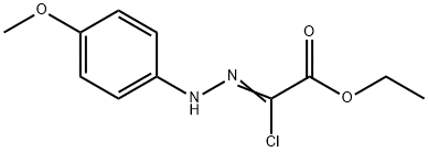 Ácido acético, 2 chloro-2- [2 hydrazinylidene (4-methoxyphenyl)], estrutura do éster do etilo