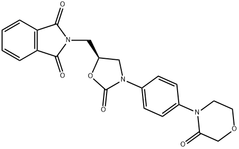 1H-ISOINDOLE-1,3 (2H) - DIONE, 2 [[(5S) - 2-OXO-3- [4 PHENYL (3-OXO-4-MORPHOLINYL)] - 5-OXAZOLIDINYL] METÍLICO] - estrutura