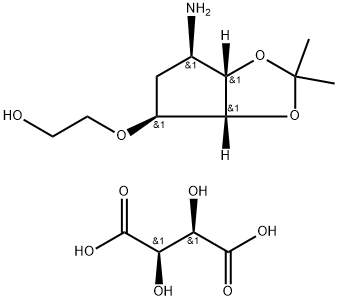((3aR, 4S, 6R, 6aS) - 6-amino-2,2-dimethyltetrahydro-3aH-cyclopenta [d] [1,3] dioxol-4-yloxy) estrutura ácida de L-tataric do álcool etílico 2