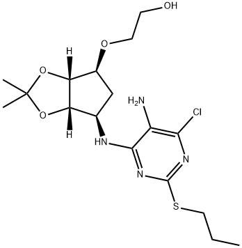 Álcool etílico, estrutura oxy de 2 [[(3aR, 4S, 6R, 6aS) - 6- [[5-aMino-6-chloro-2- (propylthio) - 4-pyriMidinyl] amino] tetrahydro-2,2-diMethyl-4H-cyclopenta-1,3-dioxol-4-yl]] -
