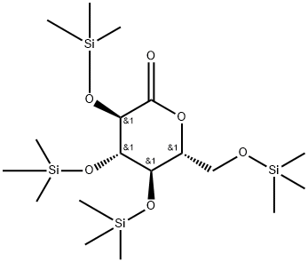 (3R, 4S, 5R, 6R) - 3,4,5-tris (triMethylsilyloxy) - estrutura de 6- ((triMethylsilyloxy)) tetrahydro-2H-pyran-2-one metílicos