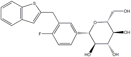 (1S) - 1,5-Anhydro-1-C- [3 [(1-benzothiophen-2-yl) metílico] - 4-fluorophenyl] - estrutura de D-glucitol