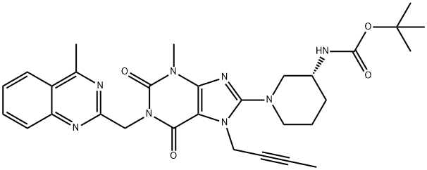 ((3s) - 1 (7- (but-2-yn-1-yl) - 3-Methyl-1- ((4-Methylquinazolin-2-yl) metílico) - estrutura Tert-butílica do carbamato de 2,6-dioxo-2,3,4,5,6,7-hexahydro-1h-purin-8-yl) piperidin-3-yl)